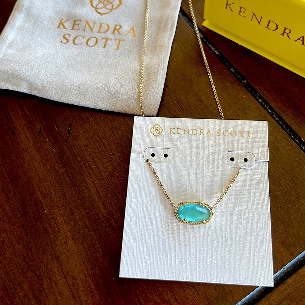 Kendra Scott Elisa Gold Pendant in Turquoise